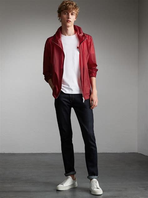 burberry men's hooded super-lightweight crimson pink|burberry clothing website.